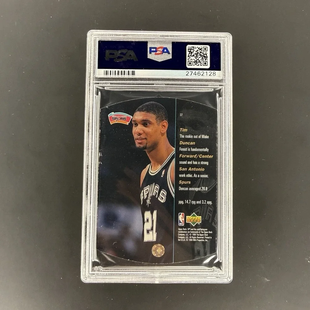 1997 SPx‎ Tim Duncan Silver Rookie #37 PSA 9 Spurs HOF